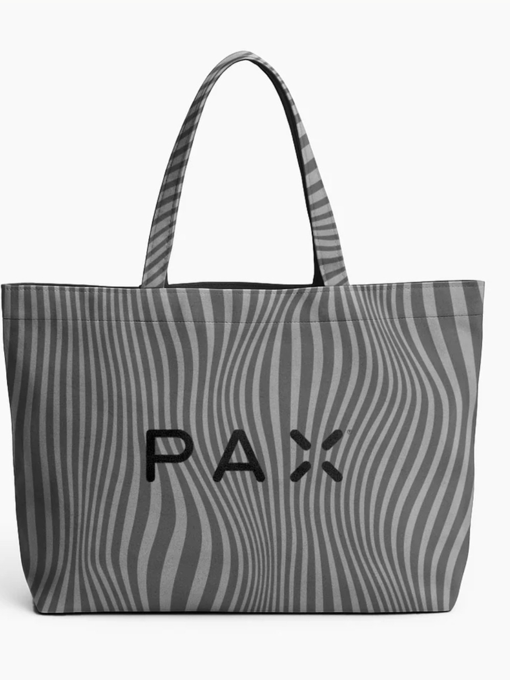 Branded Gray Wave Stripe Tote